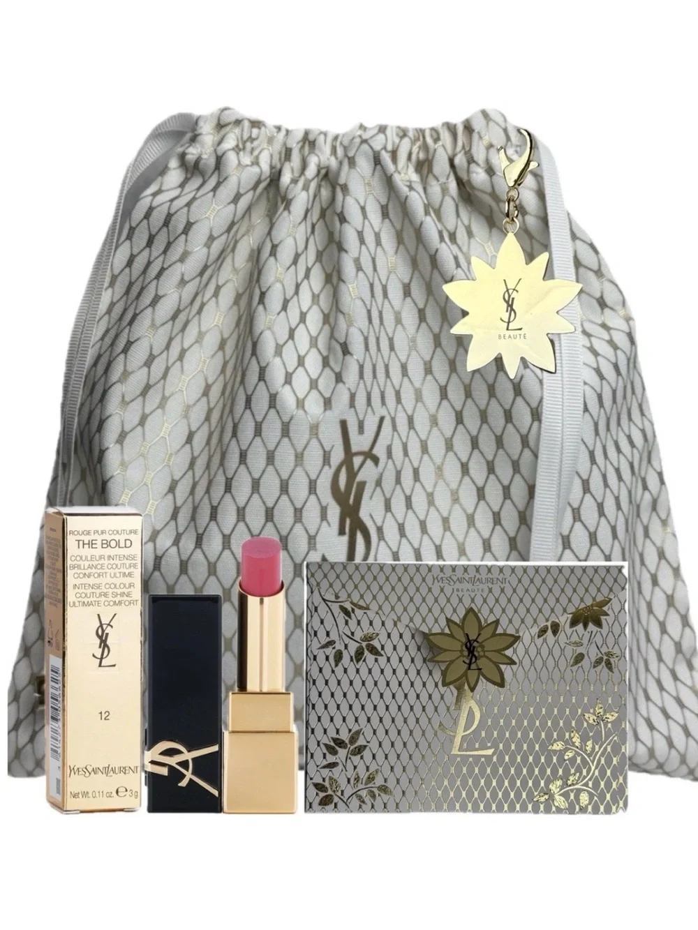 YSL Beauté Gift Set Bundle Rouge Pur Couture The Bold Lipstick & Gift Bag